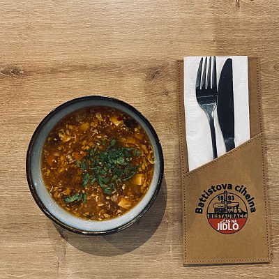 Obal na príbor z umývateľného papiera s termotransferom loga