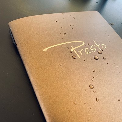 Menu karta Ambiente A5 z kože Spectro s razbou loga zlatou fóliou