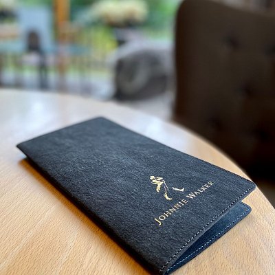 Menu karta z umyvateľného papiera s termotranférom loga Johnnie Walker