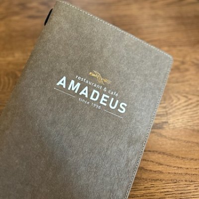 Menu karta z umyvateľného papiera s termotranférom loga Amadeus